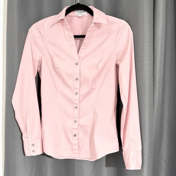 Express | Tops | Express Pink Fitted Button Down Shirt Size Tpxs | Poshmark Express | Tops | Express Pink Fitted Button Down Shirt Size Tpxs | Poshmark